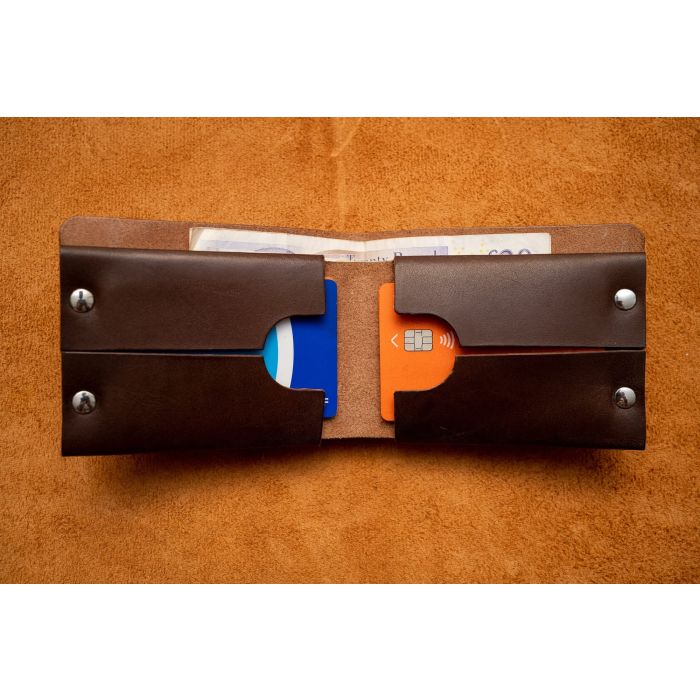 Portofel Nr. 36 - Portofel Bifold Minimalist cu Nituri