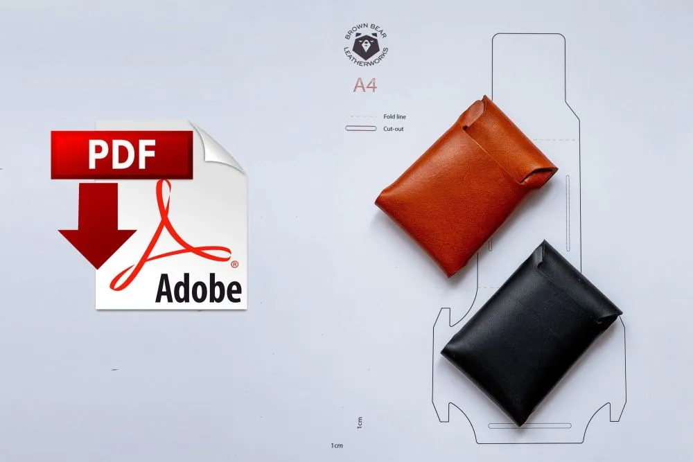 Leather Origami Wallet Pattern - No-stitch Leather Card holder - Leather Card Wallet Template PDF + SVG