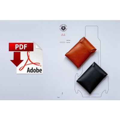 Leather Origami Wallet Pattern - No-stitch Leather Card holder - Leather Card Wallet Template PDF + SVG