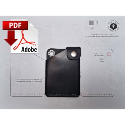 Wallet no.44 template with video tutorial - Leather Card Wallet Template PDF in A4 and Letter format + SVG for laser or Cricut