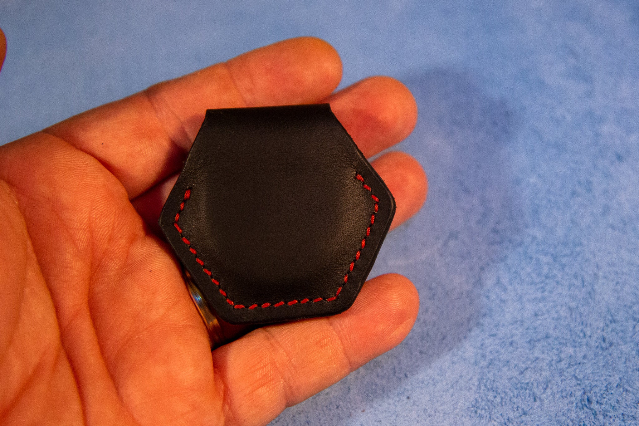 Leather EDC Coin Sleeve for two coins Brown Bear Leatherworks