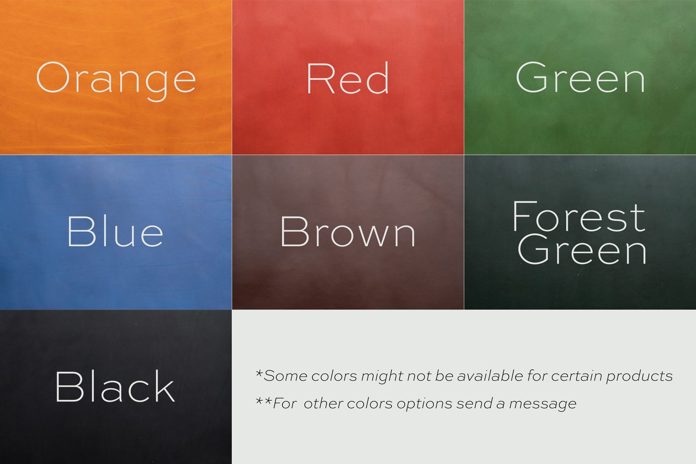 Leather color reference