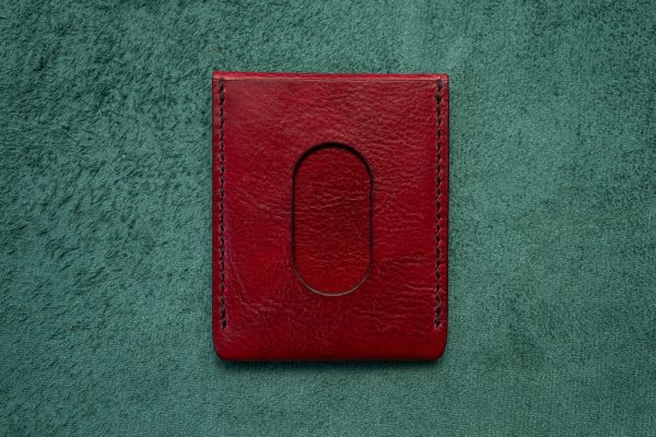 Wallet No. 20 - Vertical Flap Wallet - Oxblood Red - hand dyed - Image 3