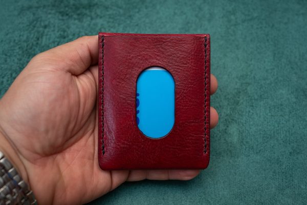 Wallet No. 20 - Vertical Flap Wallet - Oxblood Red - hand dyed - Image 7