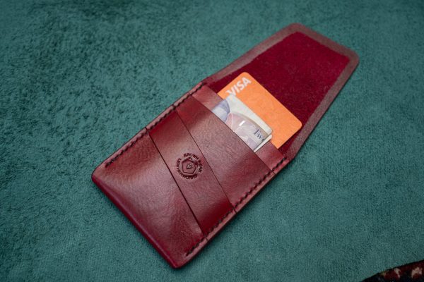 Wallet No. 20 - Vertical Flap Wallet - Oxblood Red - hand dyed - Image 9