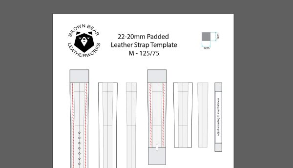 18 Printable Watch Strap Templates / 18-20-22mm 3 Sizes / Tapered and Straight / PDF and SVG watch strap pattern - Image 3