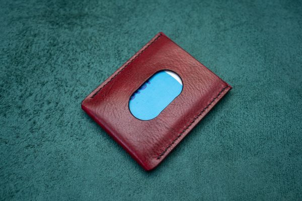Wallet No. 20 - Vertical Flap Wallet - Oxblood Red - hand dyed - Image 6