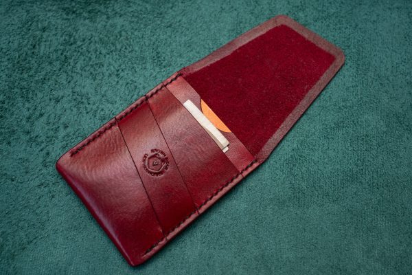 Wallet No. 20 - Vertical Flap Wallet - Oxblood Red - hand dyed - Image 5