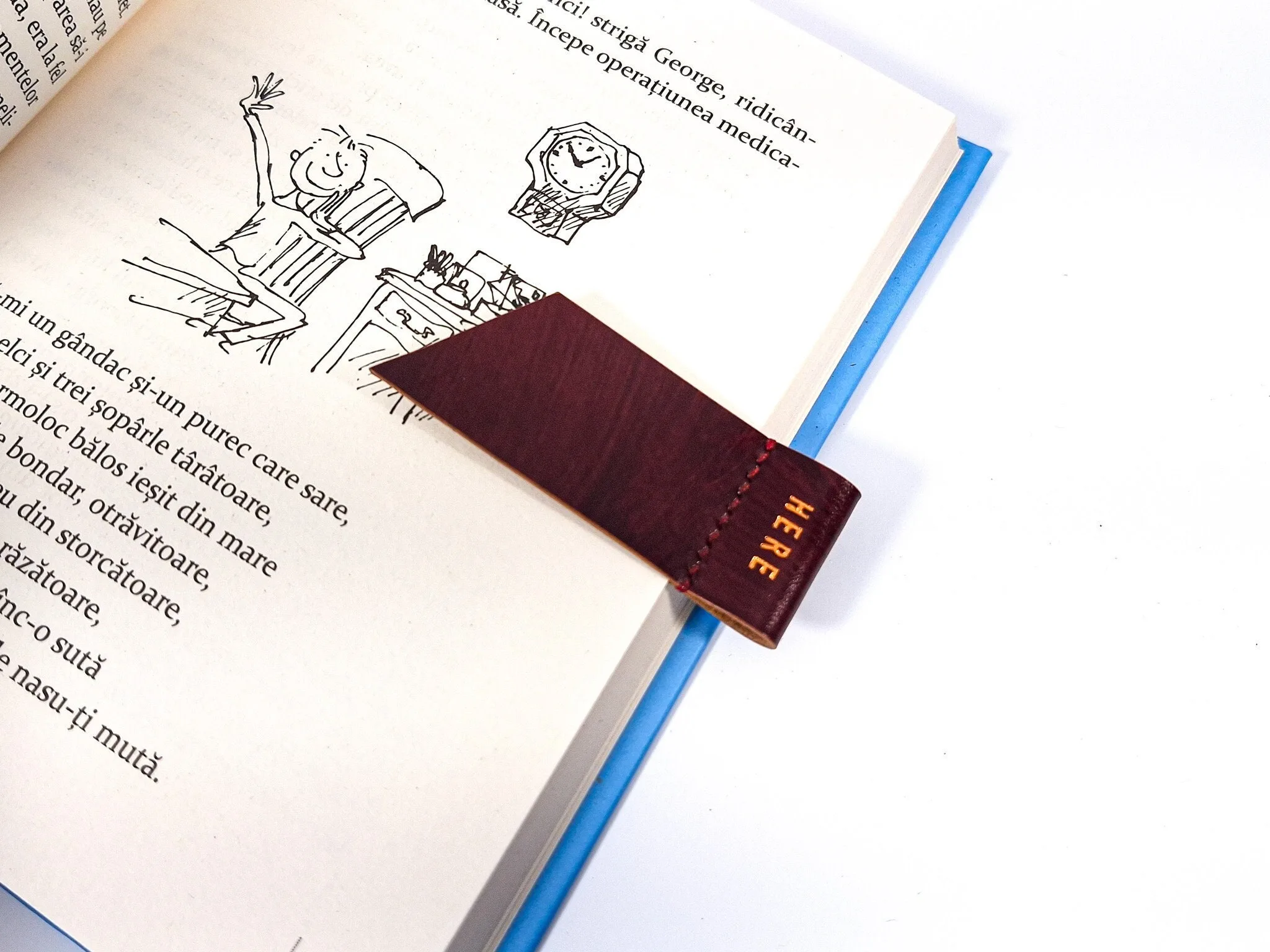 Handmade Personalised Leather Bookmark -Gifts For Him and Her